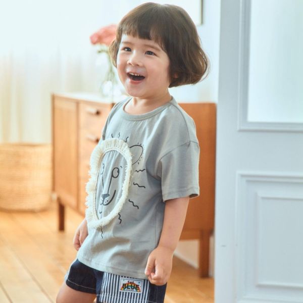 立體獅子短袖上衣 韓國童裝,男童夏裝,中性童裝,童裝推薦,2026夏季童裝,男童穿搭,韓系童裝,中性穿搭,韓國代購