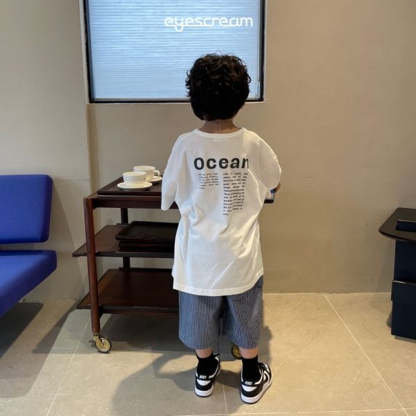 OCEAN短袖上衣-親子款 韓國童裝,質感童裝,童裝推薦,韓系風格,男女童裝,韓風穿搭,韓國代購,韓國空運,親子穿搭