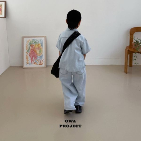 復古牛仔風短袖襯衫 韓國童裝,質感童裝,童裝推薦,韓系風格,男女童裝,韓風穿搭