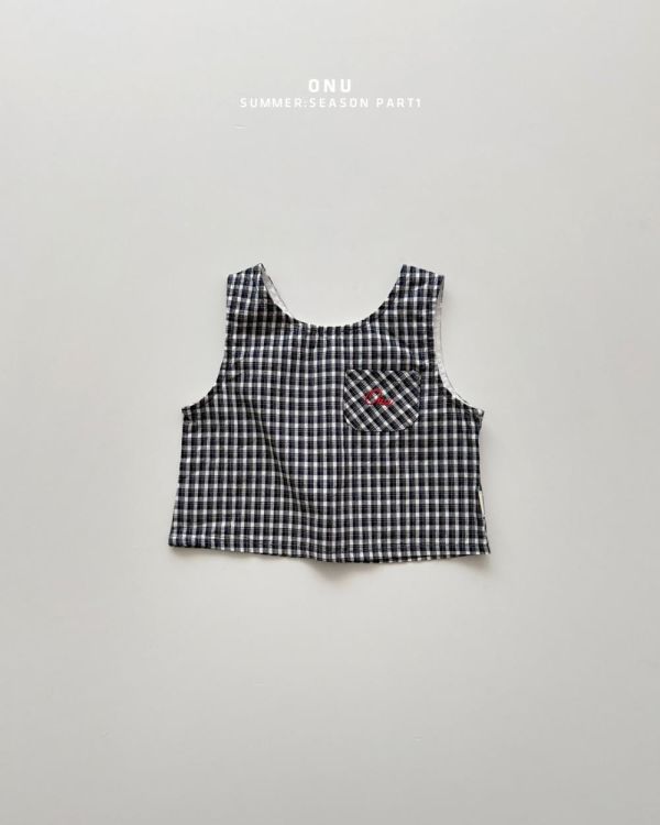 MINI格紋口袋背心 韓國童裝,男童夏裝,中性童裝,童裝推薦,2026夏季童裝,男童穿搭,韓系童裝,中性穿搭,韓國代購