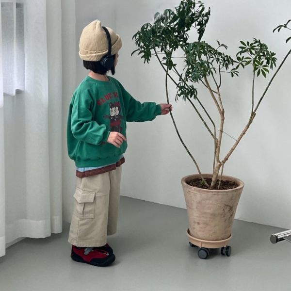 雙胞胎熊熊毛圈大學T-綠 