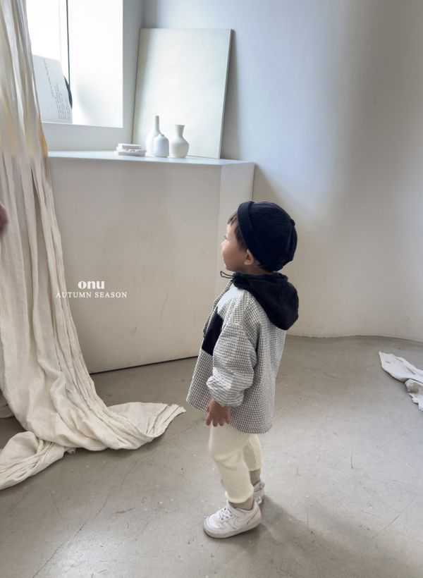 清新格紋連帽薄外套 