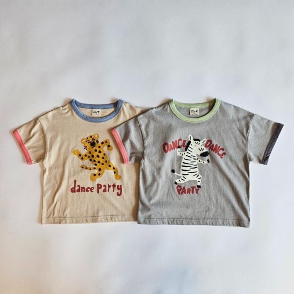 動物跳舞短袖上衣 韓國童裝,男童夏裝,中性童裝,童裝推薦,2026夏季童裝,男童穿搭,韓系童裝,中性穿搭,韓國代購