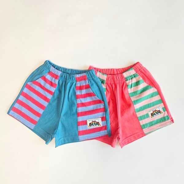 繽紛拼接條紋棉短褲 韓國童裝,男童夏裝,中性童裝,童裝推薦,2026夏季童裝,男童穿搭,韓系童裝,中性穿搭,韓國代購