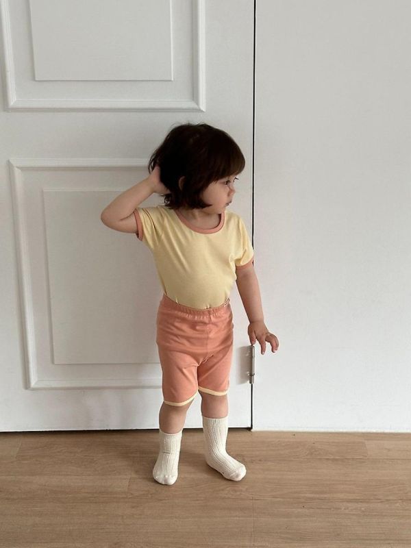 可愛配色莫代爾棉家居服套裝 韓國童裝,男童夏裝,中性童裝,童裝推薦,2026夏季童裝,男童穿搭,韓系童裝,中性穿搭,韓國代購