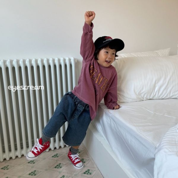 HEAVEN英字長袖上衣-親子款 韓國童裝,男童秋裝,中性童裝,韓系童裝推薦,2025秋季童裝,韓國男童新款,中性風男童穿搭,秋季男童服飾推薦,小男友穿搭