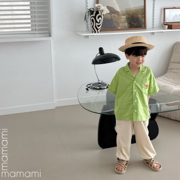 品牌小LOGO縮口舒服棉長褲 韓國童裝,質感童裝,童裝推薦,韓系風格,男女童裝,韓風穿搭,韓國代購,韓國空運