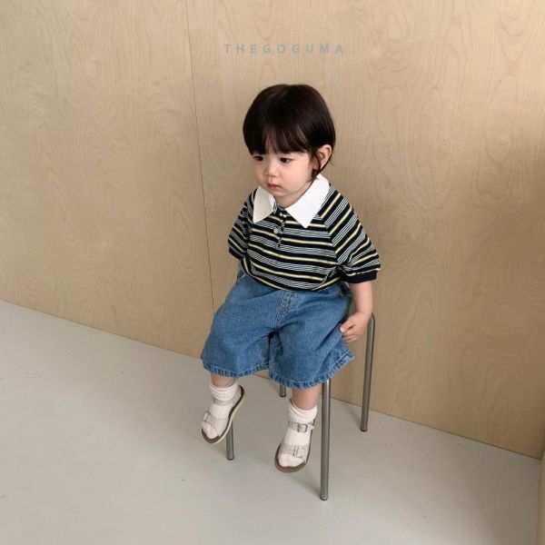 基礎剪裁牛仔百慕達短褲 韓國童裝,男童夏裝,中性童裝,童裝推薦,2026夏季童裝,男童穿搭,韓系童裝,中性穿搭,韓國代購