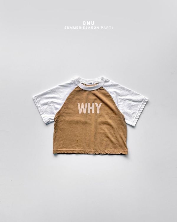 WHY雙色插肩短袖上衣 韓國童裝,男童夏裝,中性童裝,童裝推薦,2026夏季童裝,男童穿搭,韓系童裝,中性穿搭,韓國代購
