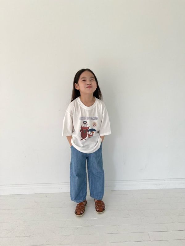 美式瑜珈熊短袖上衣 韓國童裝,質感童裝,童裝推薦,韓系風格,男女童裝,韓風穿搭,韓國代購,韓國空運,親子穿搭