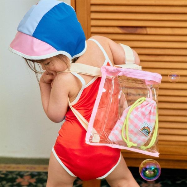 撞色拼接綁繩泳帽 韓國童裝,男童夏裝,中性童裝,童裝推薦,2026夏季童裝,男童穿搭,韓系童裝,中性穿搭,韓國代購