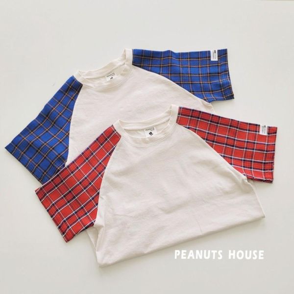 拼接格紋短袖上衣 韓國童裝,男童夏裝,中性童裝,童裝推薦,2026夏季童裝,男童穿搭,韓系童裝,中性穿搭,韓國代購