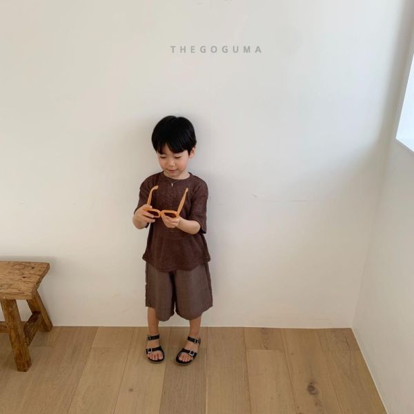 涼感棉麻7分短褲 韓國童裝,男童夏裝,中性童裝,童裝推薦,2026夏季童裝,男童穿搭,韓系童裝,中性穿搭,韓國代購