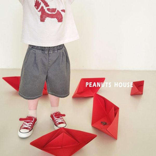 腰間抓摺五分牛仔短褲 韓國童裝,男童夏裝,中性童裝,童裝推薦,2026夏季童裝,男童穿搭,韓系童裝,中性穿搭,韓國代購