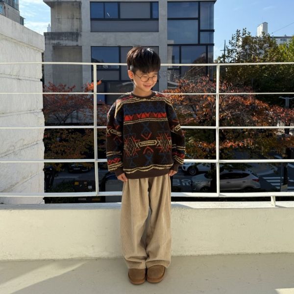 燈芯絨落地休閒長褲 