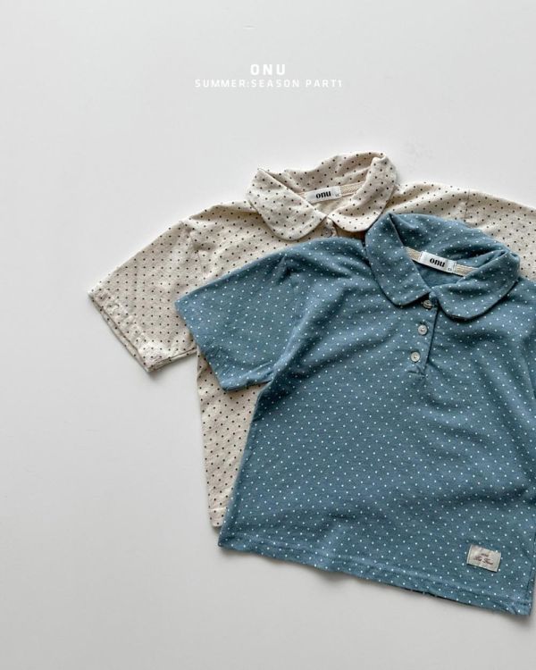 波點圓領短袖上衣 韓國童裝,男童夏裝,中性童裝,童裝推薦,2026夏季童裝,男童穿搭,韓系童裝,中性穿搭,韓國代購