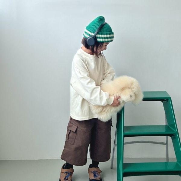 自然系工裝休閒8分長褲-咖啡 