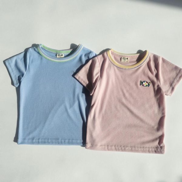 繽紛糖果螺紋短袖上衣 韓國童裝,男童夏裝,中性童裝,童裝推薦,2026夏季童裝,男童穿搭,韓系童裝,中性穿搭,韓國代購