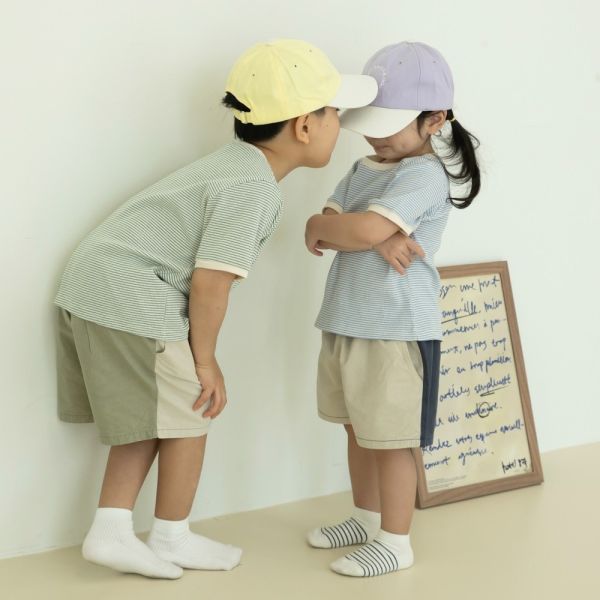 基礎百搭條紋短袖上衣 韓國童裝,韓國代購,正韓童裝,男女童裝,質感童裝,童裝推薦,親子穿搭,韓系風格,韓系童裝