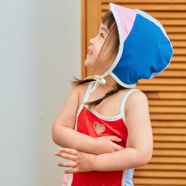 撞色拼接綁繩泳帽 韓國童裝,男童夏裝,中性童裝,童裝推薦,2026夏季童裝,男童穿搭,韓系童裝,中性穿搭,韓國代購