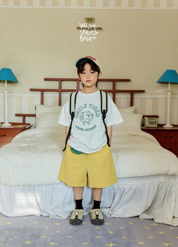 微笑老虎短袖上衣 韓國童裝,男童夏裝,中性童裝,童裝推薦,2026夏季童裝,男童穿搭,韓系童裝,中性穿搭,韓國代購