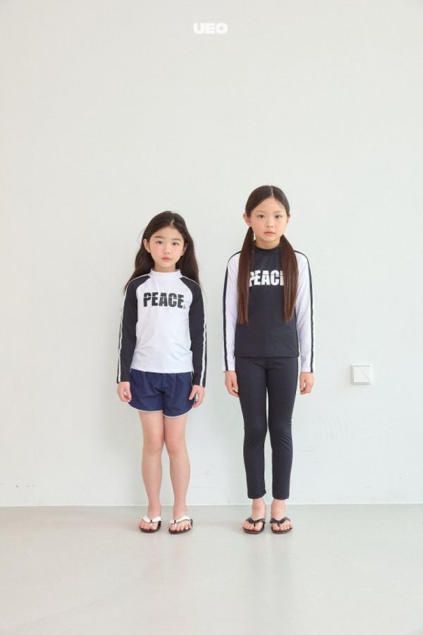 PEACE拼接長袖泳衣水母衣 韓國童裝,夏日必備,兒童泳衣,防曬泳衣,防曬水母衣