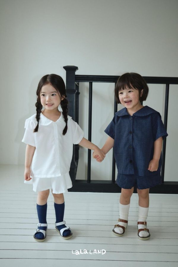 日系海軍領排扣襯衫 韓國童裝,男童夏裝,中性童裝,童裝推薦,2026夏季童裝,男童穿搭,韓系童裝,中性穿搭,韓國代購