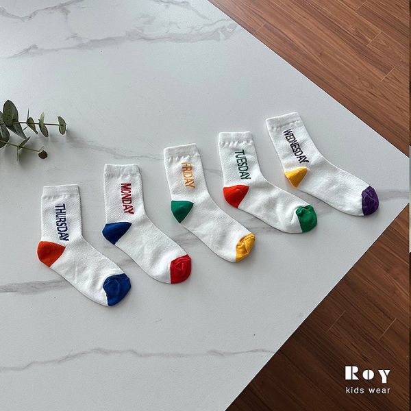 五天上課日網眼中筒襪-五入組 韓國童裝,質感童裝,童裝推薦,韓系風格,男女童裝,韓風穿搭,韓國代購,韓國空運