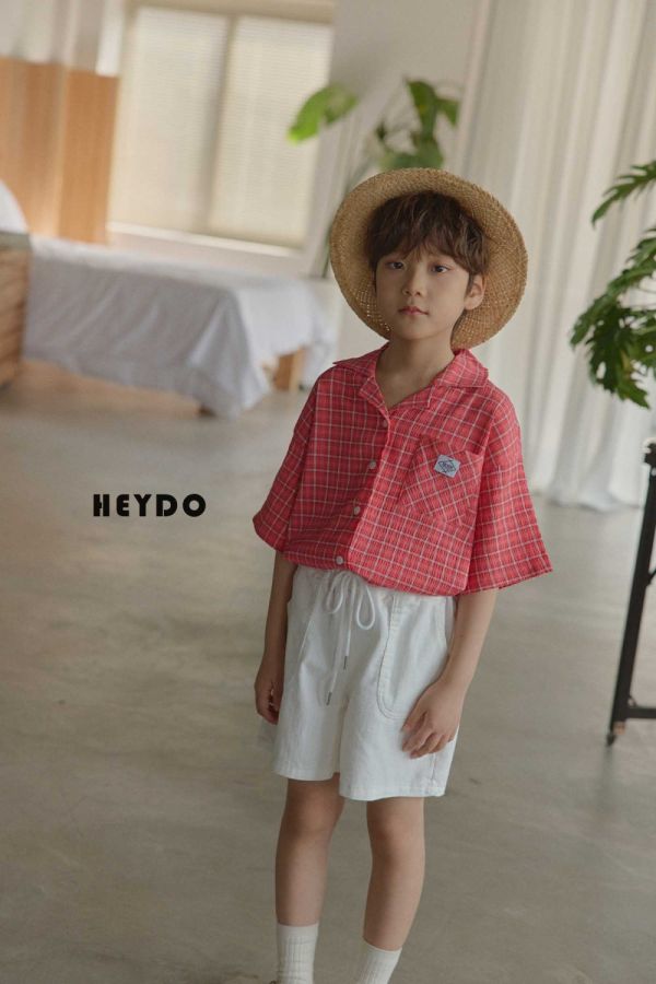 夏日風格紋短袖襯衫 韓國童裝,質感童裝,童裝推薦,韓系風格,男女童裝,韓風穿搭,韓國代購,韓國空運