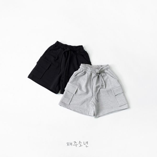 綁繩工裝大口袋休閒棉短褲 韓國童裝,質感童裝,童裝推薦,韓系風格,男女童裝,韓風穿搭,韓國代購,韓國空運