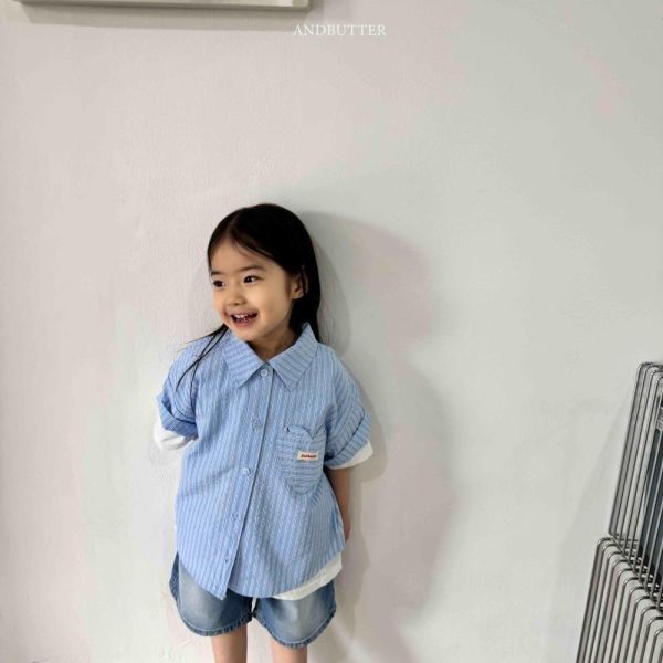 愛心口袋直紋翻領短袖襯衫 韓國童裝,男童夏裝,中性童裝,童裝推薦,2026夏季童裝,男童穿搭,韓系童裝,中性穿搭,韓國代購