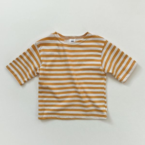 船領條紋七分短袖上衣 韓國童裝,男童夏裝,中性童裝,童裝推薦,2026夏季童裝,男童穿搭,韓系童裝,中性穿搭,韓國代購