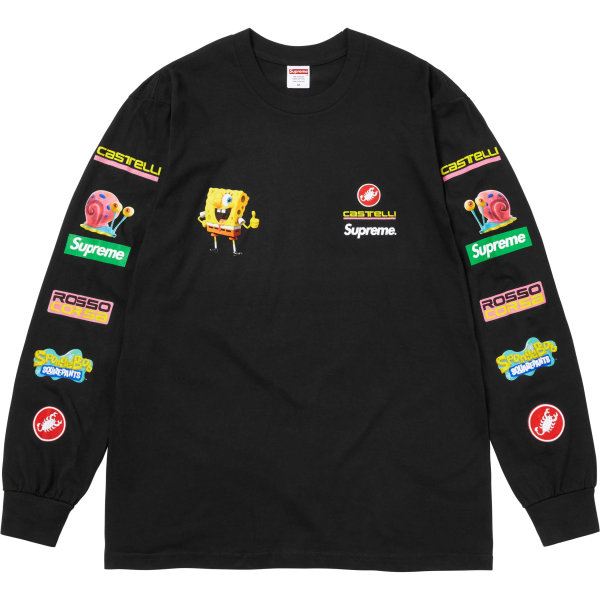 Supreme®/SpongeBob SquarePants/Castelli® Racing L/S Tee 海綿寶寶隱藏長袖T Supreme,海綿寶寶