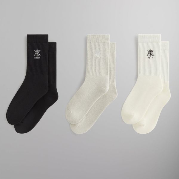 Kith 3-Pack Crest Crew Socks Kith&Kin Logo 三色高筒襪 Kith,3-Pack,Crest,Crew,Socks,Kith&Kin,Logo,三色高筒襪