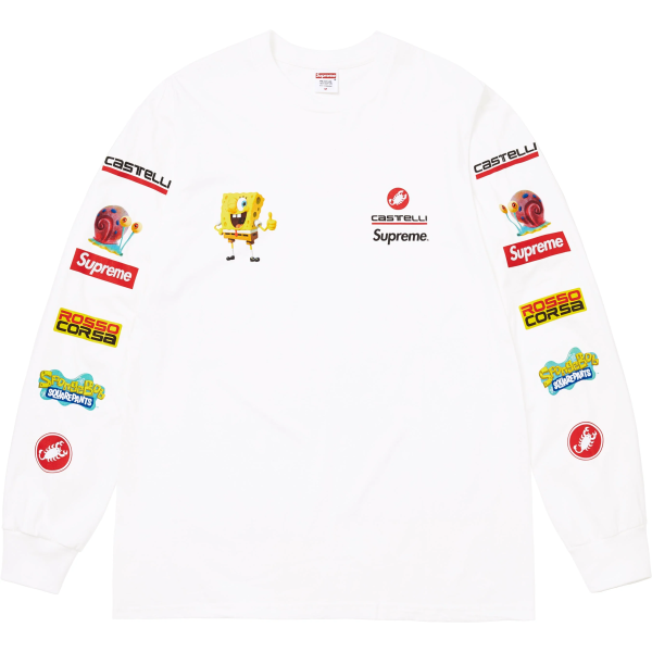 Supreme®/SpongeBob SquarePants/Castelli® Racing L/S Tee 海綿寶寶隱藏長袖T Supreme,海綿寶寶
