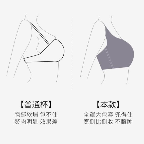 無痕薄款內衣大胸顯小兔耳杯全罩杯防下垂收副乳大碼 無痕 薄款內衣 大胸顯小 兔耳杯 全罩杯 防下垂 收副乳 大碼