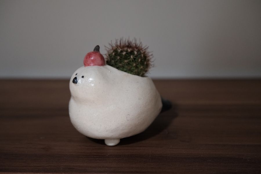 kis_room小鳥陶盆 招財、招財貓、陶偶、手作、職人、藝術家、招財動物、發財、玩具