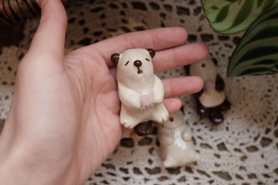 kis_room睡覺動物 招財、招財貓、陶偶、手作、職人、藝術家、招財動物、發財、玩具