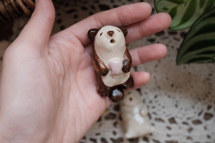 kis_room睡覺動物 招財、招財貓、陶偶、手作、職人、藝術家、招財動物、發財、玩具