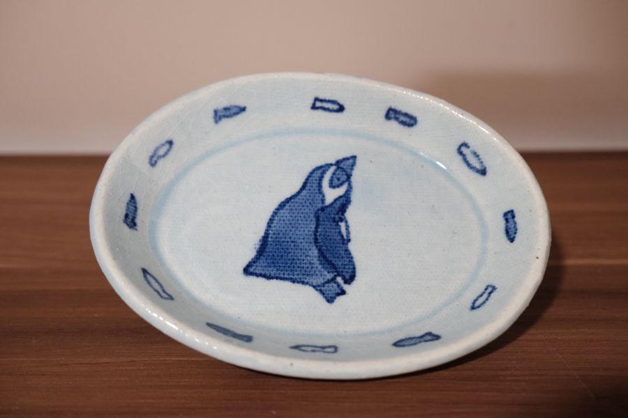 滿月窯-企鵝陶盤 