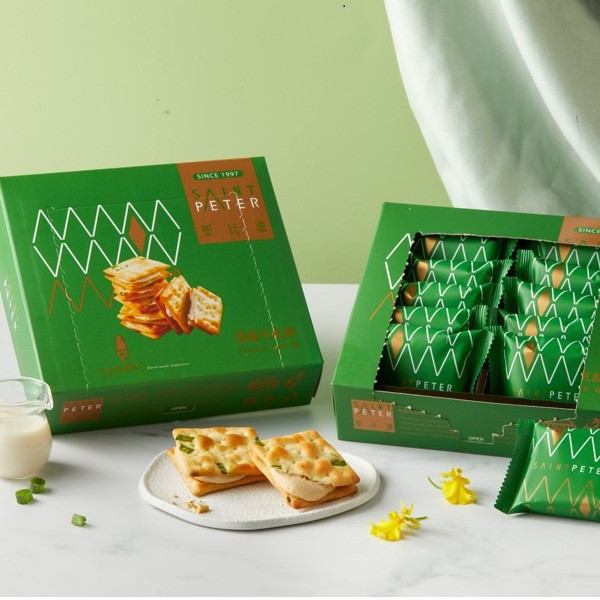 香蔥牛軋餅 (10入) 台灣伴手禮推薦,韓國人最愛的台灣零食,不黏牙牛軋糖,聖比德牛軋餅,牛軋餅推薦,海外下單台灣甜點,韓國熱銷零食,送禮必買點心,人氣台灣餅乾,獨立包裝牛軋餅