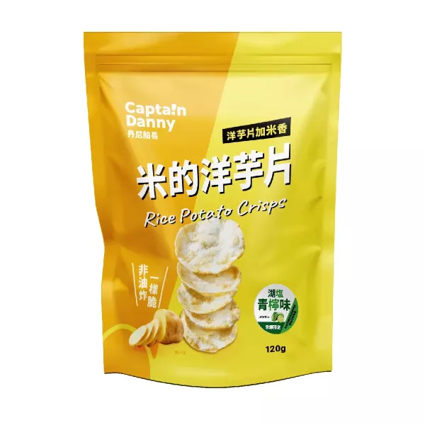 【丹尼船長】米的洋芋片_湖塩青檸味 (奶素) 120g/包 