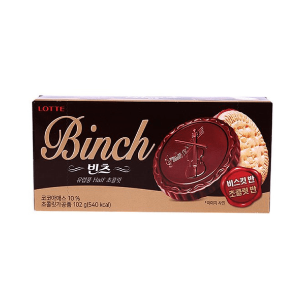 【韓國樂天】BINCH 巧克力餅乾 102g/盒 
