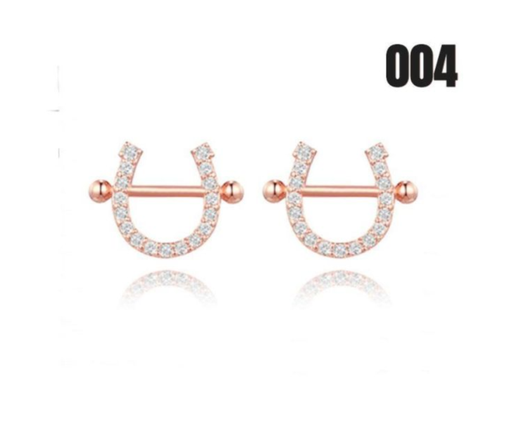 【15p】自信耳環-玫瑰金 1對 