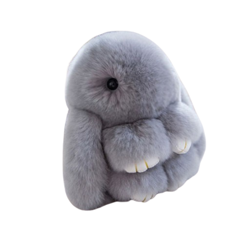 玩具-絨毛兔吊飾1入(黑/白/深灰/淺灰/奶茶) 