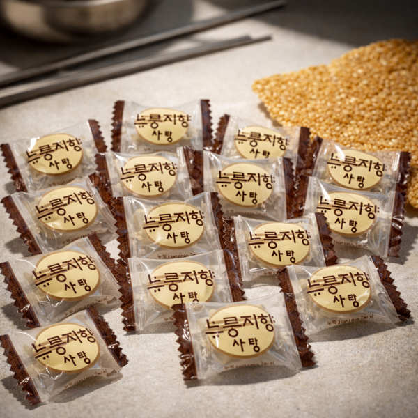 【Mammos】韓國鍋巴風味糖-招財束口袋 60g 