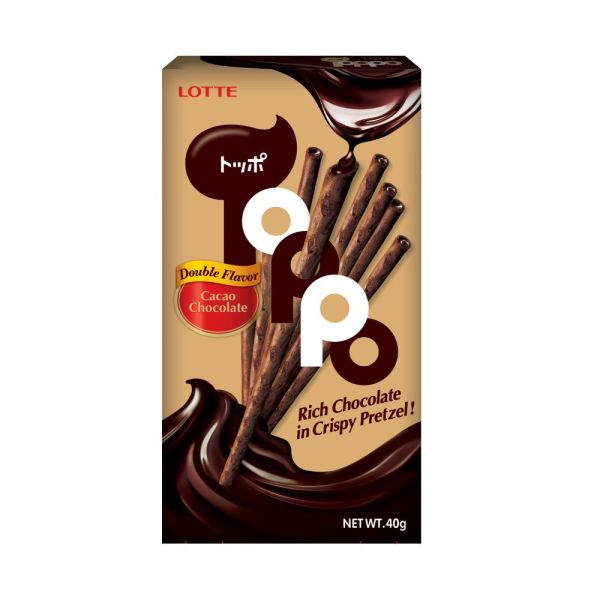 【LOTTE 樂天】TOPPO 濃厚巧克力夾心棒 (40g/盒) 
