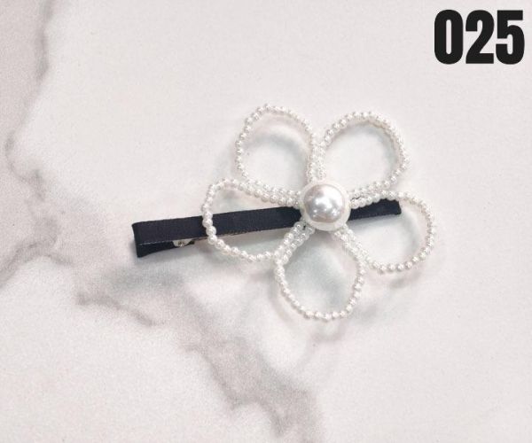 【15p】女團同款珍珠花髮夾-白 1入 