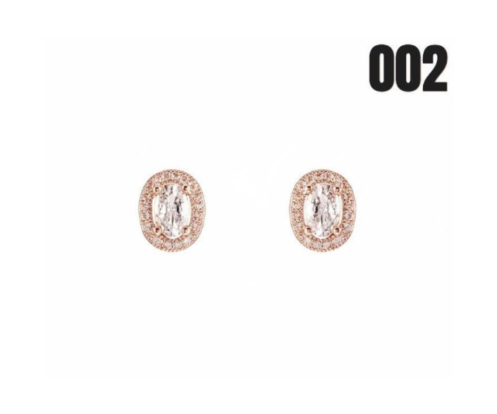 【15p】圓鑽女神夾式耳環-玫瑰金 1對 