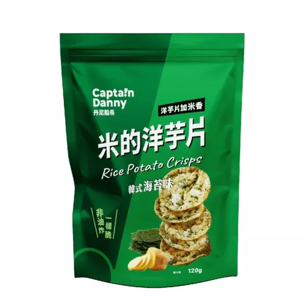 【丹尼船長】米的洋芋片_韓式海苔味 (奶素) 120g/包 
